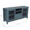Flash Furniture Dion Teal 59 Inch Storage Cabinet, Engineered Wood, 2 Tempered Glass Doors, 2 Drawers, Open Shelf EV-CA7515-ZZ-TL-GG - alternate 4
